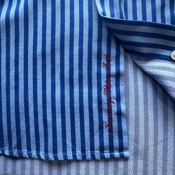 Robert Graham Long Sleeve Button Down Shirt Size 16.5 42 Blue Striped - Picture 7 of 14